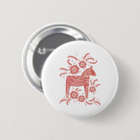 Swedish Dala Horse Red and White