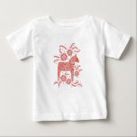 Swedish Dala Horse Red and White Baby T-Shirt<br><div class="desc">A traditional Swedish Dala Horse illustration.  Original art by Nic Squirrell.</div>