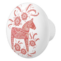 Swedish Dala Horse Red and White