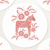 Swedish Dala Horse Red and White