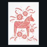 Swedish Dala Horse Red and White Folk Art Photo Print<br><div class="desc">A traditional Swedish Dala Horse folk art style design in red and white.  Perfect for those who love Scandinavian design.  Original art by Nic Squirrell.</div>
