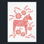 Swedish Dala Horse Red and White Folk Art Photo Print<br><div class="desc">A traditional Swedish Dala Horse folk art style design in red and white.  Perfect for those who love Scandinavian design.  Original art by Nic Squirrell.</div>