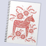 Swedish Dala Horse Red and White Notebook<br><div class="desc">A traditional Swedish Dala Horse design.  Original art by Nic Squirrell.</div>