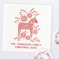 Swedish Dala Horse Red and White Personalised