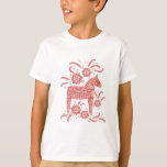 Swedish Dala Horse Red and White T-Shirt<br><div class="desc">A traditional Swedish Dala Horse illustration.  Original art by Nic Squirrell.</div>