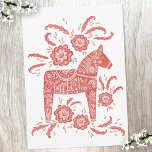Swedish Dala Horse Red and White Thank You Card<br><div class="desc">A traditional Swedish Dala Horse design.  Original art by Nic Squirrell.</div>