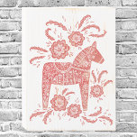 Swedish Dala Horse Red and White Wooden Box Sign<br><div class="desc">A traditional Swedish Dala Horse folk art style design in red and white.  
Perfect for those who love Scandinavian design.  Original art by Nic Squirrell.</div>
