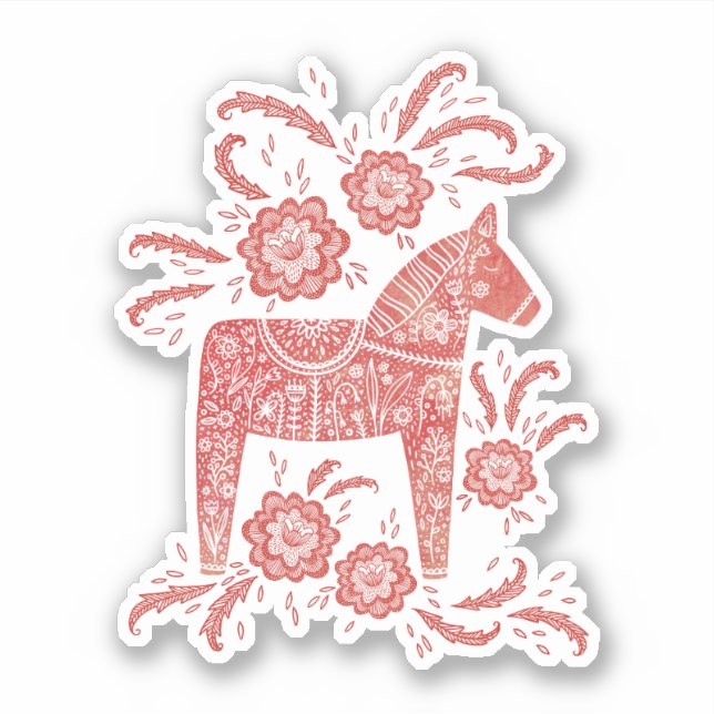 Swedish Dala Horse Red Sticker (Front)
