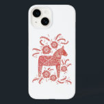 Swedish Dala Horse Red & White Case-Mate iPhone 14 Case<br><div class="desc">A traditional Swedish Dala Horse design in red and white.  Original art by Nic Squirrell.</div>