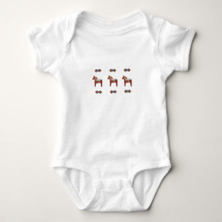 Swedish Dala Horse Scandinavian Baby Bodysuit