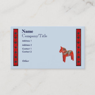 Swedish Dala Horse Scandinavian Design Business Card