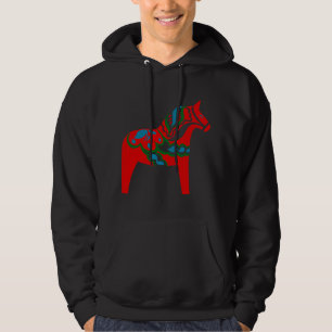 Swedish Dala Horse Sweden Red Dalecarlian Horse De Hoodie