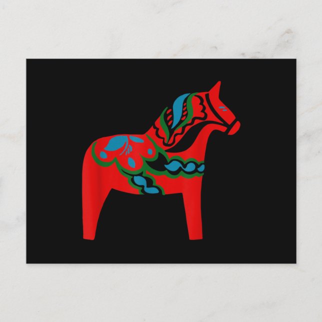 Swedish Dala Horse Sweden Red Dalecarlian Horse Postcard (Front)