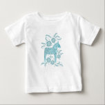 Swedish Dala Horse Teal Green Baby T-Shirt<br><div class="desc">A traditional Swedish Dala Horse illustration in teal green.
Perfect for tiny Vikings.</div>