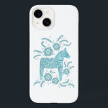 Swedish Dala Horse Teal Green Case-Mate iPhone 14 Case<br><div class="desc">A traditional Swedish Dala Horse design in teal green and white. Perfect for Vikings and horse lovers.</div>