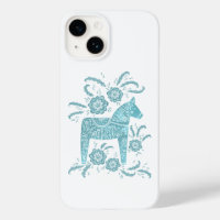 Swedish Dala Horse Teal Green