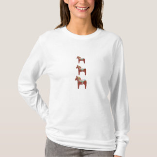 Swedish Dala Horse Trio Scandinavian Folk Art T-Shirt