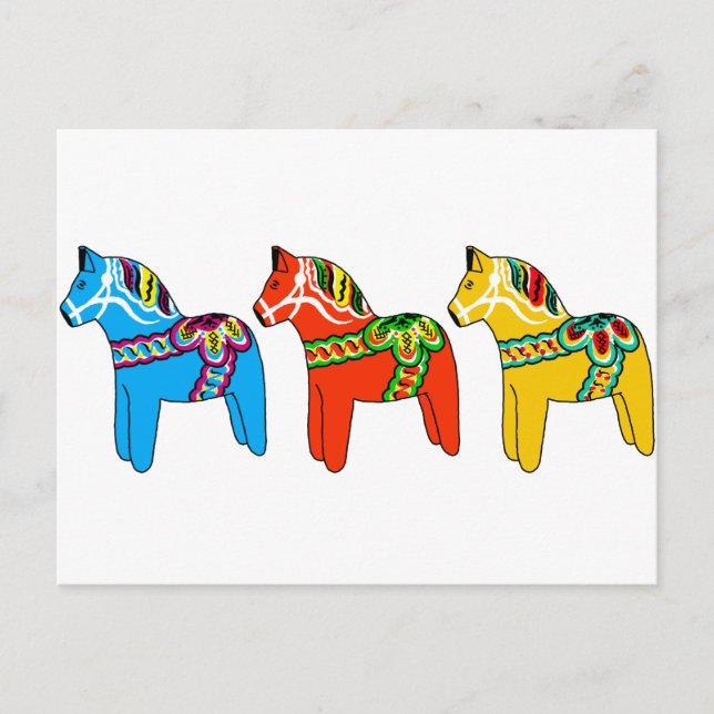 Swedish Dala Horses Postcard (Front)
