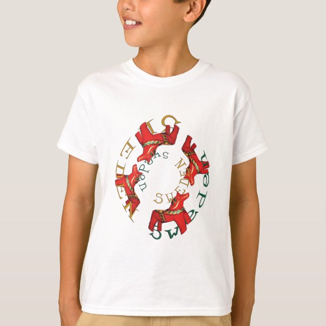 Swedish Dala Horses T-Shirt (Front)