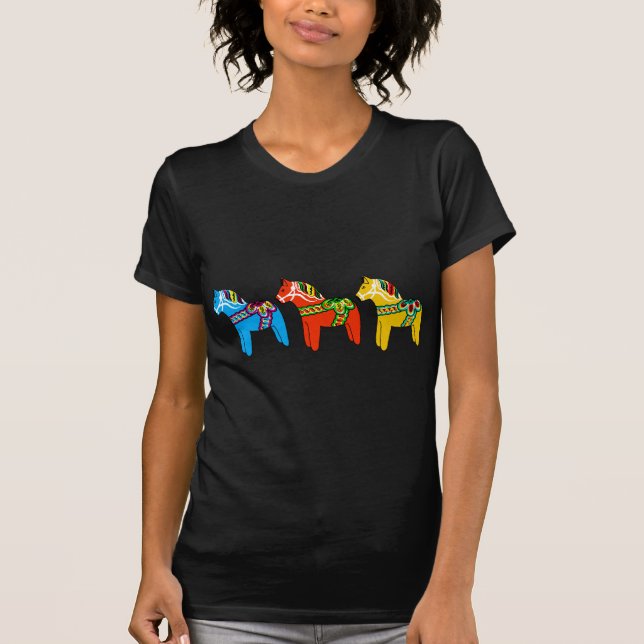 Swedish Dala Horses T-Shirt (Front)