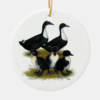 Swedish Duck Family Ceramic Tree Decoration