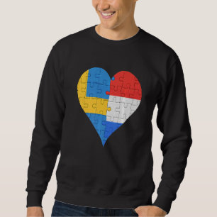 Swedish Dutch Flag Heart Sweatshirt