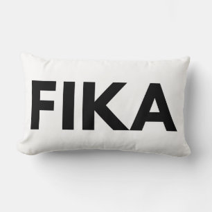 Swedish FIKA Bold Black and White Lumbar Cushion