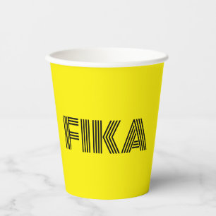 Swedish Fika Yellow and Black Paper Cups