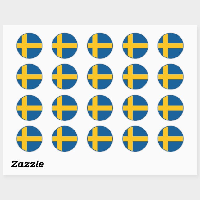 Swedish Flag Classic Round Sticker (Sheet)