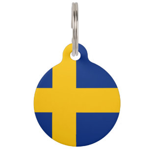 Swedish flag-coat of arms pet tag