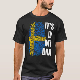 Swedish Flag Dna Fingerprint Sweden T-Shirt