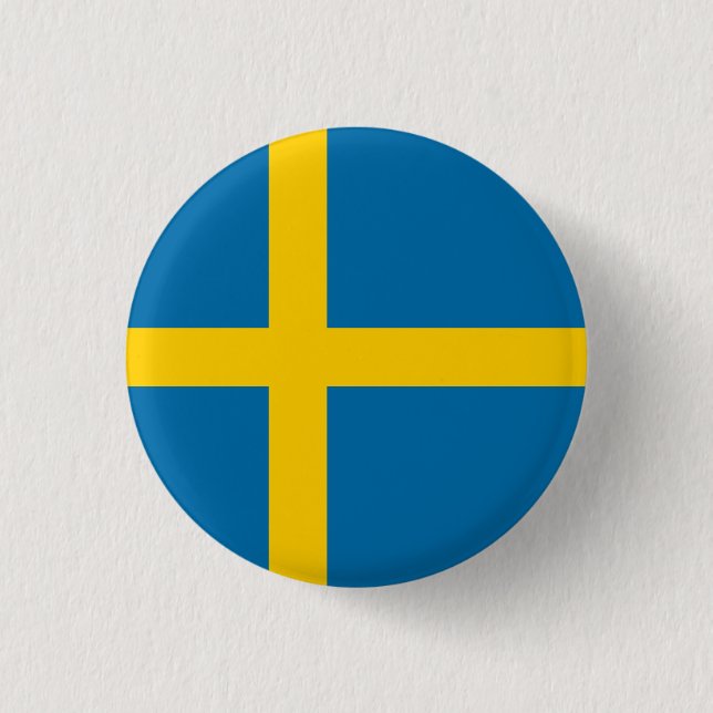 Swedish Flag, Flag of Sweden 3 Cm Round Badge (Front)