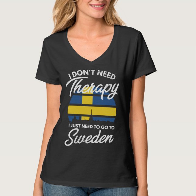 Swedish Flag I Sweden Flag I Vacation  I Sweden T-Shirt (Front)