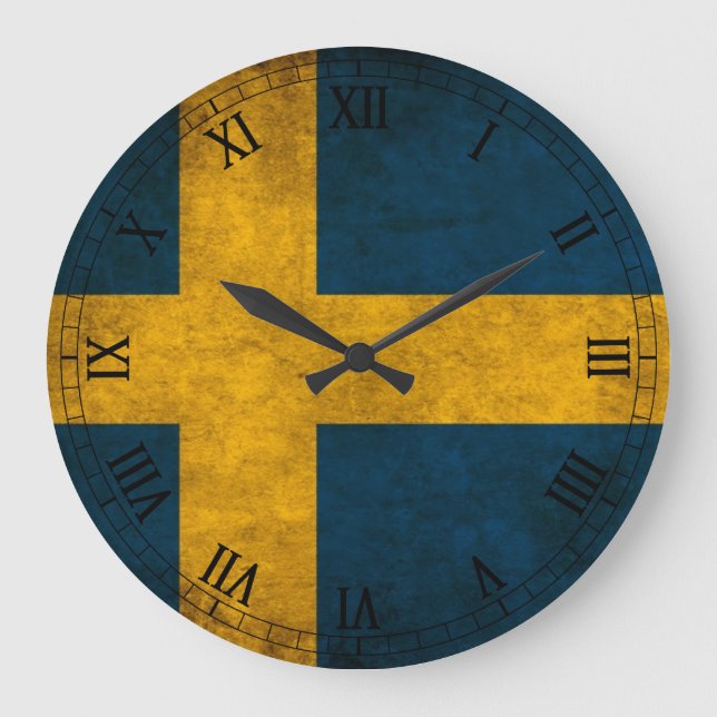 swedish flag large clock (Front)
