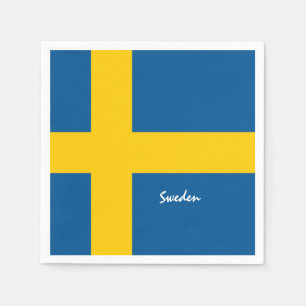 Swedish Flag Napkins, patriotic Sweden Napkin