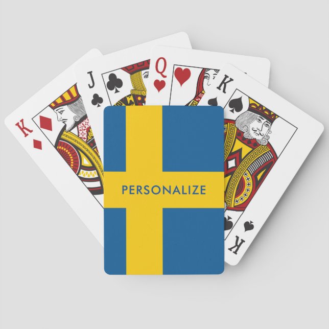 Swedish flag of Sweden custom playing cards (Back)