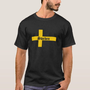 Swedish Flag of Sweden Souvenir Swedish Cross Men  T-Shirt
