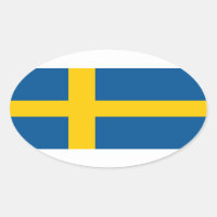 Swedish flag oval car sticker | Flag of Sweden