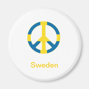 Swedish Flag Peace Symbol Magnet