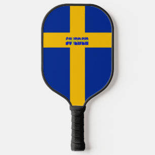 Swedish flag pickleball paddle