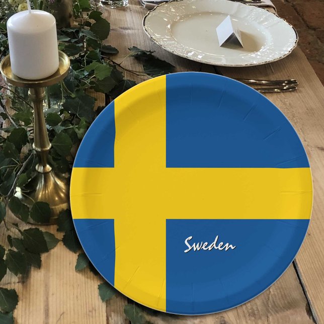 Swedish Flag plates, party, sports, Sweden Paper Plate (Creator Uploaded)