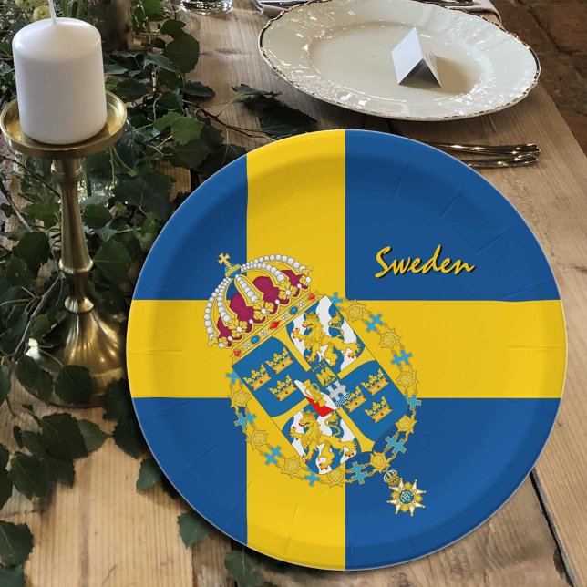 Swedish Flag plates, Sweden party, birthday /sport Paper Plate (Creator Uploaded)