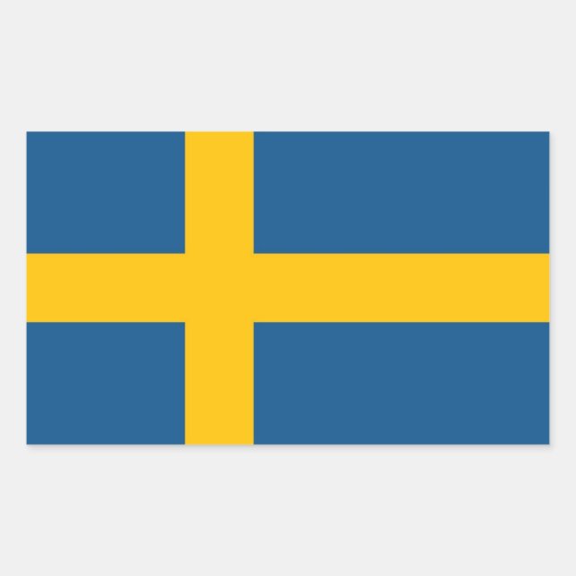 Swedish Flag Rectangular Sticker (Front)