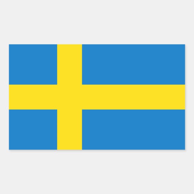 Swedish Flag Rectangular Sticker (Front)