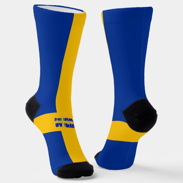 Swedish flag socks (Angled)