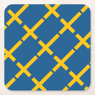Swedish Flag Square Paper Coaster