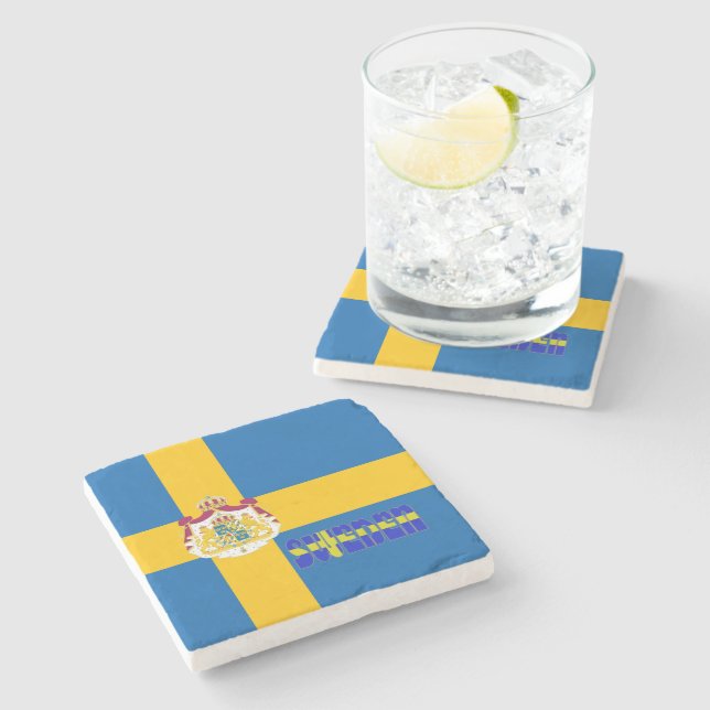 Swedish flag stone coaster (Side)