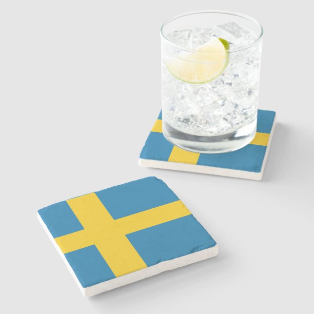 Swedish Flag Stone Coaster (Side)