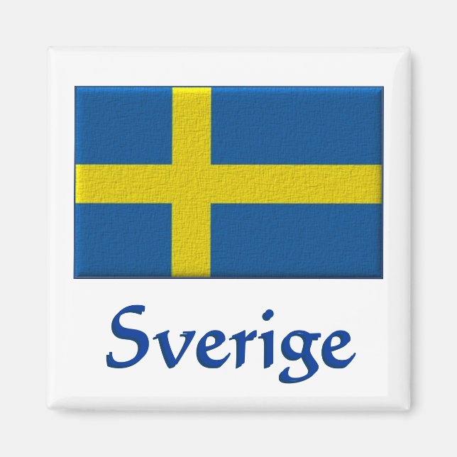 Swedish Flag  Sverige Magnet (Front)