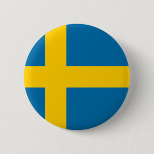 Swedish Flag (Sweden) 6 Cm Round Badge